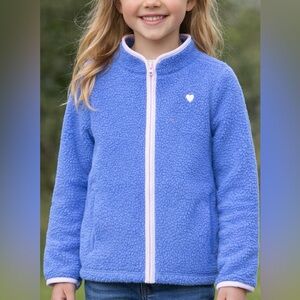 NWT OSH KOSH Blue Sherpa Fleece Zip Jacket Girls Size 7/7A Cozy